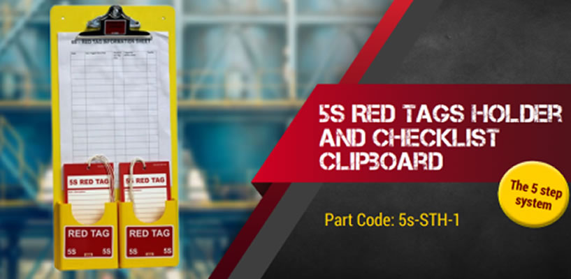 5S System tag holder and clipboard