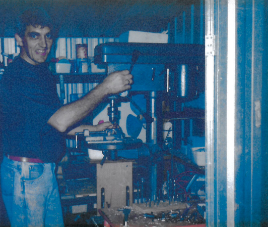 Erik Larsen in shed